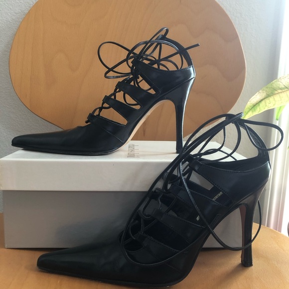 Wicked Lace-up Stilletos Made in Italy by Charles David Size 6 - Picture 4 of 7